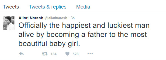allari naresh,allari naresh got father status,allaru naresh virupa,baby child to allari naresh  తండ్రి అయ్యాడుగా..! దశ తిరుగుతుందా!
